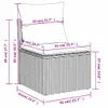 A diagram showing the dimensions of a rattan sofa module with cushions. Podgląd zdjęcia produktu