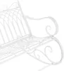 A close-up, angled view of a white metal garden rocking bench against a white background. Náhled obrázku produktu