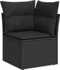 vidaXL 13-tlg. Garten-Sofagarnitur mit Kissen Schwarz Poly Produktbild-Vorschau 4