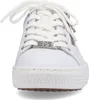 A close-up, front-facing view of a white sneaker. Produktbild-Vorschau