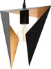 A modern geometric pendant light with a black and gold finish. Produktbild-Vorschau