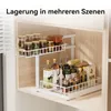 Küchenregal, 2 Etagen Waschbecken Regal, Küche Schrank Produktbild-Vorschau 2