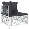 vidaXL 8-tlg. Garten-Lounge-Set mit Kissen Weiß Stahl -  Produktbild-Vorschau 12