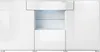 A white modern sideboard with glass shelves and interior lighting. Podgląd zdjęcia produktu