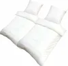 Two white duvet covers and pillowcases are arranged on a white background. Produktbild-Vorschau
