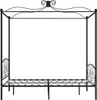 A black metal canopy bed frame shown from the front. Podgląd zdjęcia produktu