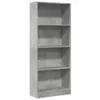 vidaXL Knihovna betonová šedá 60x24x143 cm materiál na bázi Náhled obrázku produktu 1