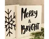 Two white decorative blocks with Christmas-themed text and graphics. Náhľad obrázku produktu
