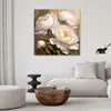 Leinwandbild für Wand Handgemalte Pfingstrosen 50x50 Feeby Produktbild-Vorschau 2
