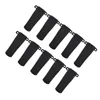 A collection of black clips arranged diagonally on a white background. Voir les images du produit