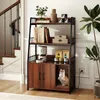 COSTWAY Kattenmeubel met boekenkast, oplaadstation, 3 Productafbeelding-voorbeeld 2