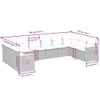 10-tlg. Garten-Sofagarnitur mit Kissen Schwarz Poly Rattan Produktbild-Vorschau 8