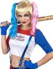 Harlekin Perücke mit Zöpfen blond-blau-rosa - Einheitsgröße Produktbild-Vorschau 1