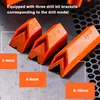 Three orange drill bit holders are shown on a textured gray and black surface. Podgląd zdjęcia produktu
