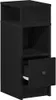 A black wooden nightstand with an open drawer. Podgląd zdjęcia produktu