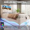 Merax Polsterbett aus Leinen 90x200cm mit LED-Beleuchtung, Produktbild-Vorschau 3