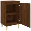 A brown wooden cabinet with an open door, showing two shelves and light-colored legs. Náhled obrázku produktu