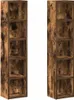 Two tall, narrow wooden bookshelves are shown side-by-side against a white background. Produktbild-Vorschau