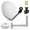 PremiumX SAT Anlage 80cm Antenne Quad LNB 50m Kabel Produktbild-Vorschau 1