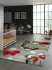 Kinderteppich Schmetterling Design Grau Rot Grün Schwarz Produktbild-Vorschau 1