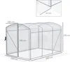 A diagram of a greenhouse with dimensions indicated. Voir les images du produit