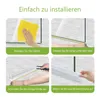 A collage of four images showing the steps to install a shower door seal. Anteprima dell’immagine prodotto
