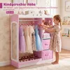COSTWAY kinderkledingkast met spiegel, houten Productafbeelding-voorbeeld 4