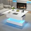 Merax Couchtisch mit LED-Licht und Steckdose, USB & Produktbild-Vorschau 3