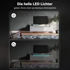 Two images showing a TV cabinet with LED lighting in different modes. Anteprima dell’immagine prodotto