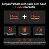 Marketing graphic detailing warranty and return policies for a GEEKOM Mini PC. Produktbild-Vorschau
