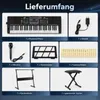 COSTWAY 61-toetsen keyboard piano set met standaard, krukje Productafbeelding-voorbeeld 8
