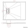 SMC Duschwanne 100x80cm weiß Steinoptik mit Ablaufgarnitur Produktbild-Vorschau 3