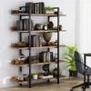 A multi-shelf bookshelf filled with books and decorative items, placed against a white wall. Náhled obrázku produktu
