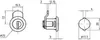 Technical drawings of a lock with dimensions. Produktbild-Vorschau