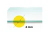 A close-up of a piece of glass, likely for a stove or fireplace, with a measurement indicator. Produktbild-Vorschau
