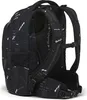 A black backpack with a white geometric pattern, shown from the back. Voir les images du produit