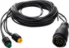 A coiled black cable with multiple connectors. Produktbild-Vorschau