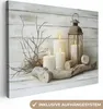 Leinwand Bilder 80x60 cm - Natur - Kerzen - Weiß, Produktbild-Vorschau 1