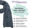 styleBREAKER Schal mit Feder Print im Boho Style, Fransen Produktbild-Vorschau 3