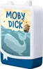 A white and blue object with a label depicting a whale and a ship. Produktbild-Vorschau