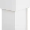 A close-up of the corner of a white table, showing the join between two sections. Produktbild-Vorschau
