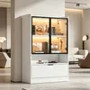 Vysoká vitrína Merax s 16barevným LED osvětlením, moderní Náhled obrázku produktu 8