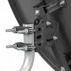 A close-up view of the mounting hardware for a satellite dish. Produktbild-Vorschau