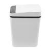 A white automatic trash can with a gray control panel on a white background. Náhled obrázku produktu