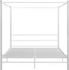 vidaXL Postel se stříškou Bílá kovová 200x200 cm Náhled obrázku produktu 3