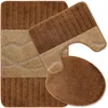 Badteppich Set 3-TLG. Braun - rutschfest & Weich, Badematte Produktbild-Vorschau 1