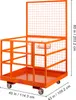 An orange metal safety cage for a forklift, shown from a three-quarter angle. Produktbild-Vorschau