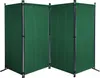 A green, four-panel room divider is shown against a white background. Produktbild-Vorschau