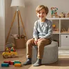 Domarex Sitzpouf rund Ø45x25 cm,Pouf Hocker Wohnzimmer & Produktbild-Vorschau 3
