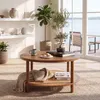 KOMFOTTEU Couchtisch, Ø80 cm Wohnzimmertisch rund mit 2 Produktbild-Vorschau 4